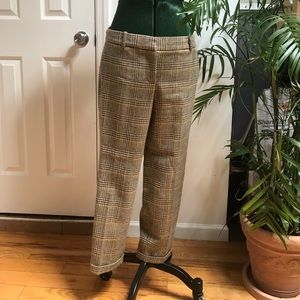 Checkered plaid wool pants